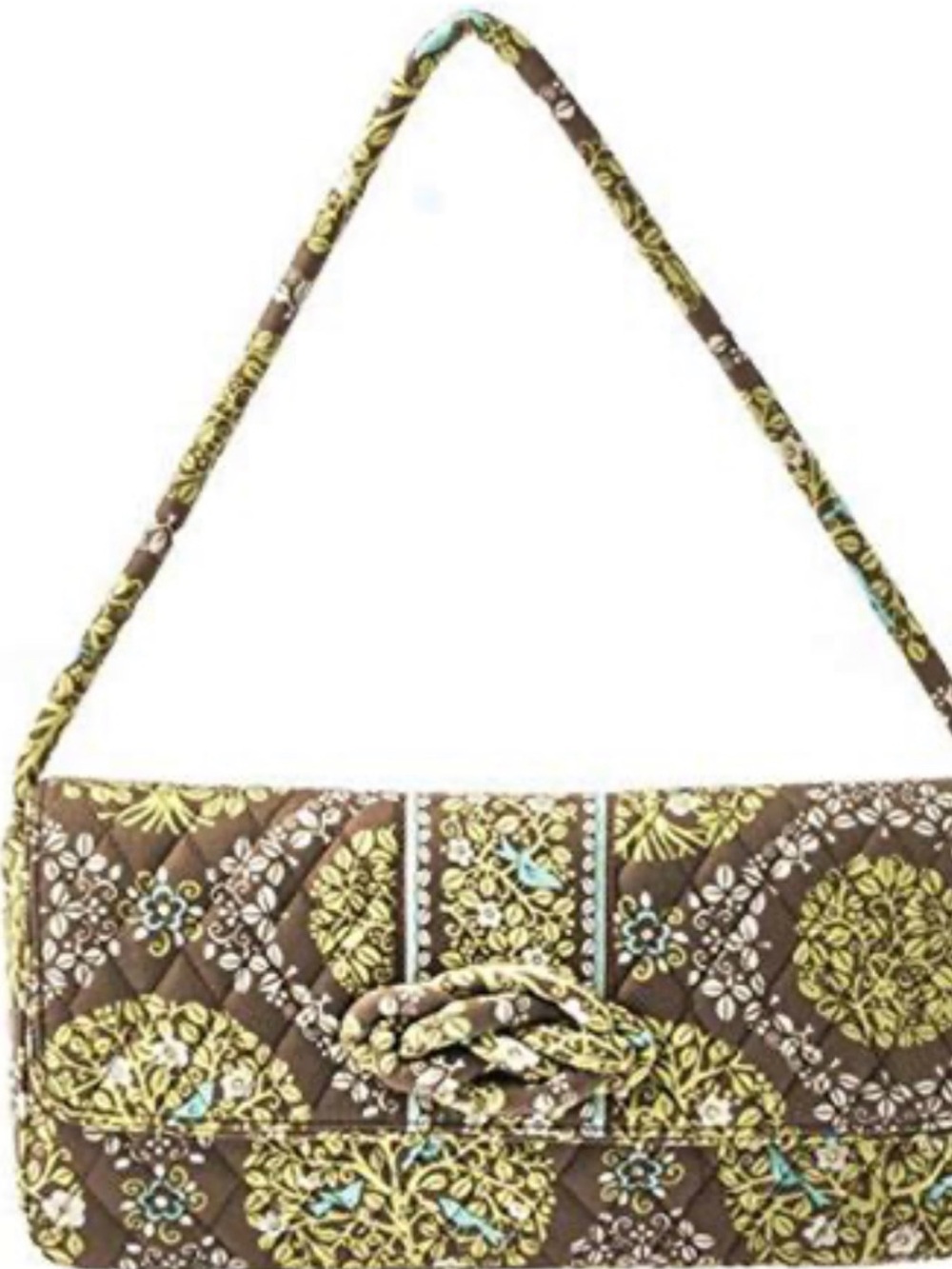 Vera Bradley (Sittin in a tree) Quilted Clutch w/magnetic closure. Yellow/Brown